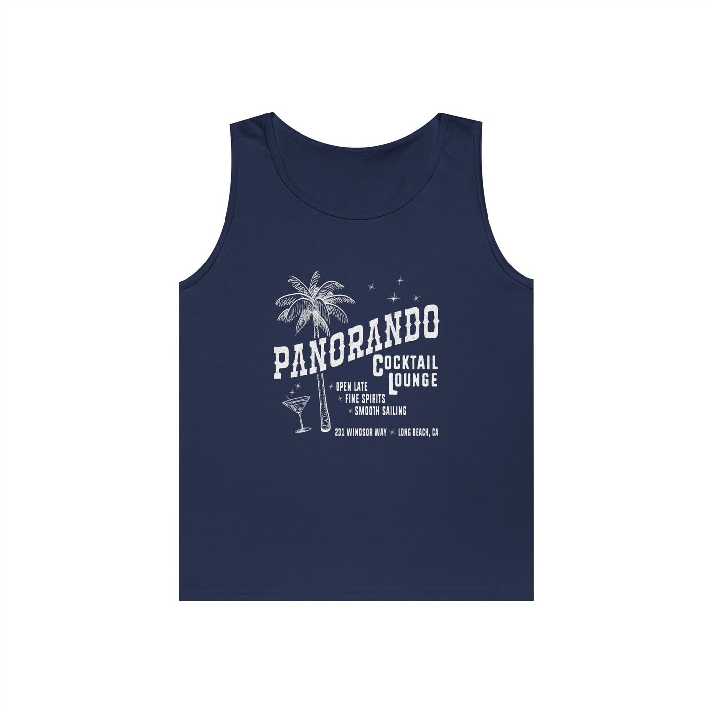 Panorando Cocktail Lounge Unisex Heavy Cotton Tank Top