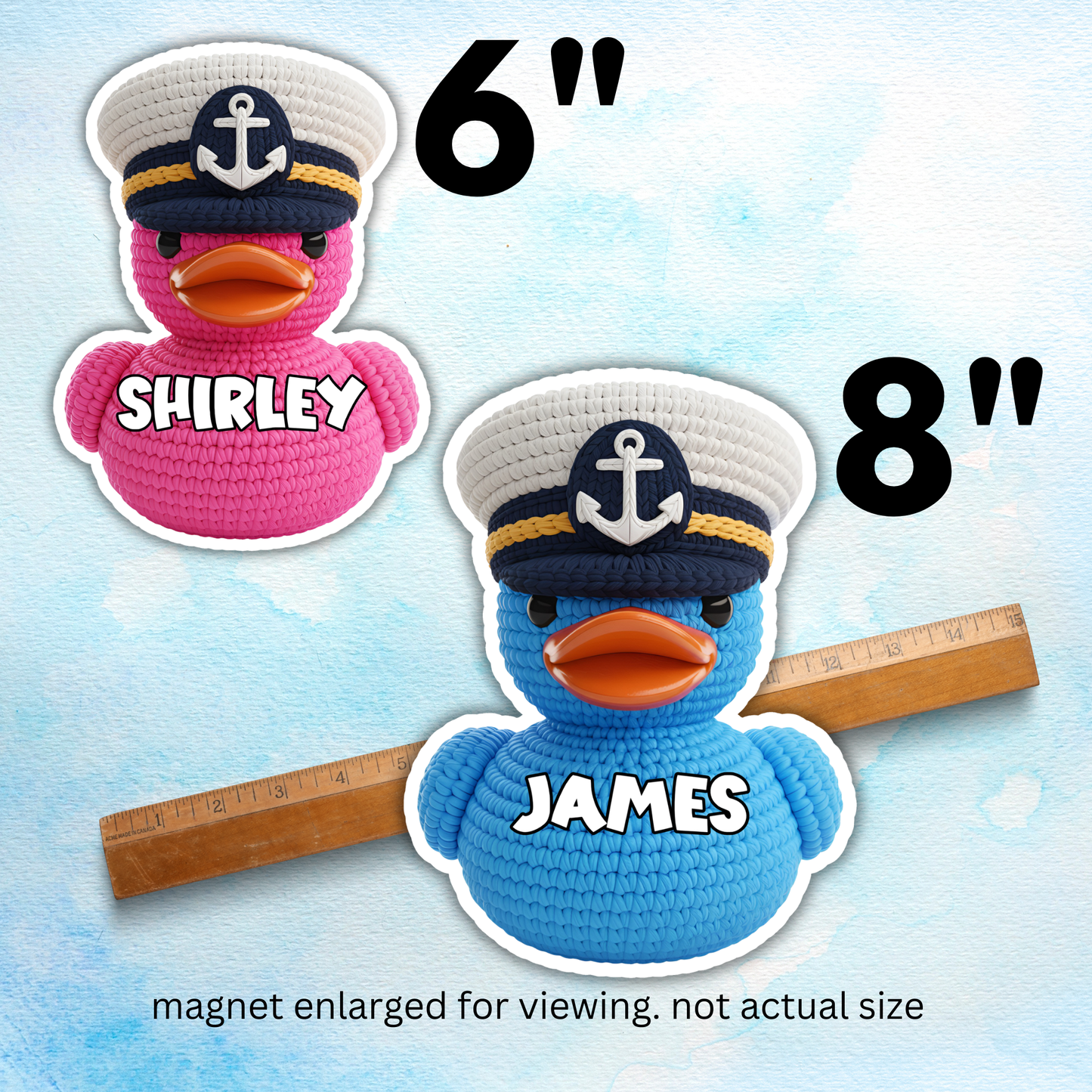 Captain Cruise Duck Crochet Style Magnet