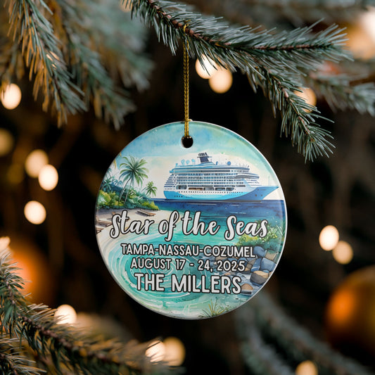 Custom Cruise Ceramic Ornament - Cruise Tropical Vacation Ornament