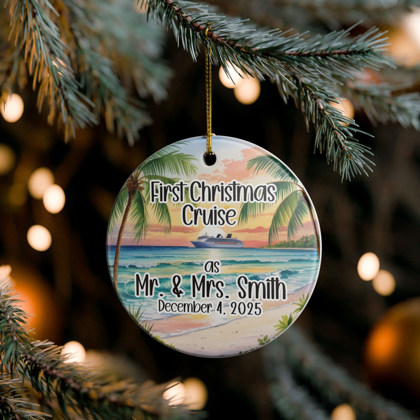 Personalized First Christmas Cruise Ornament