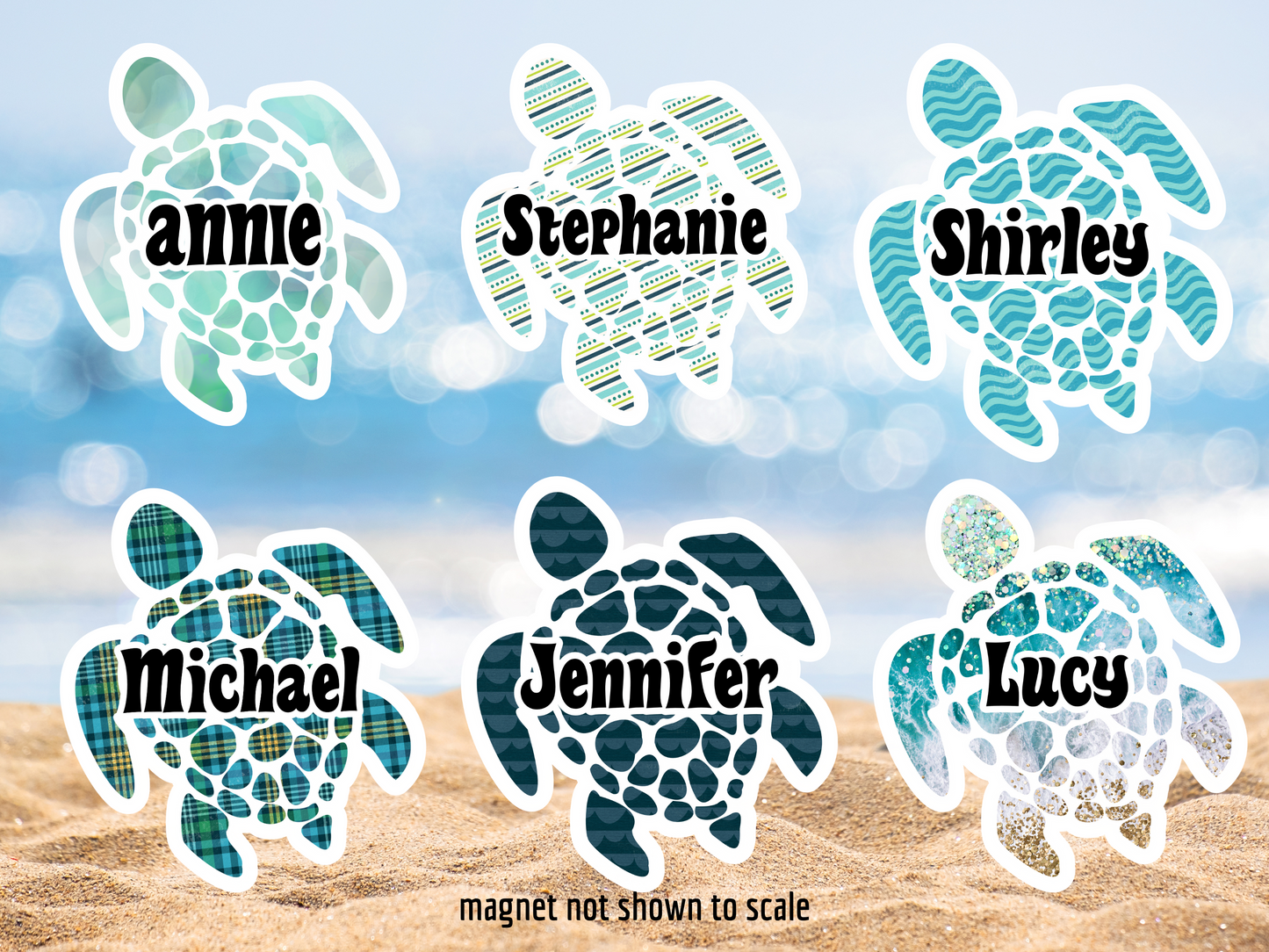 Colorful Personalized Turtle Cruise Door Magnet