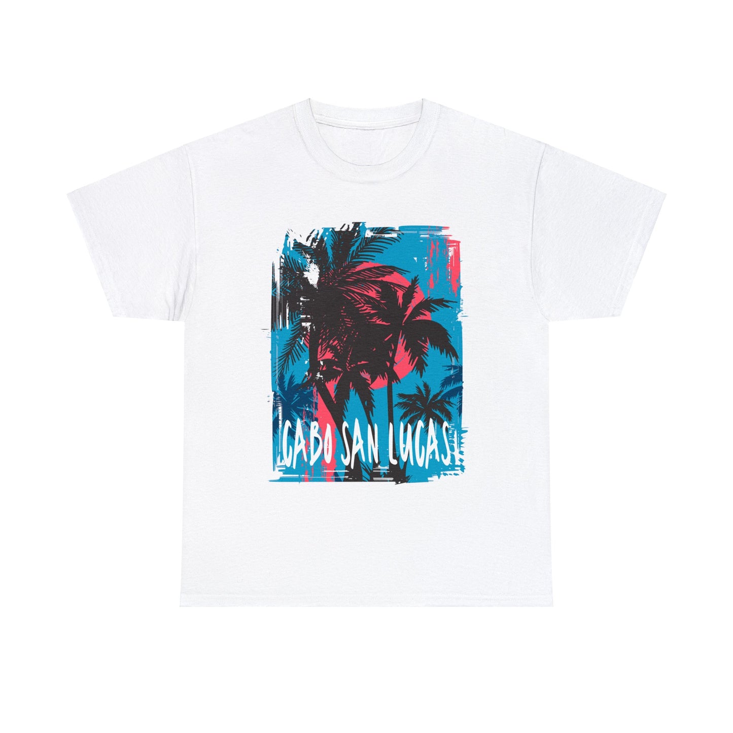 Cabo San Lucas Neon Palms Unisex Heavy Cotton Tee
