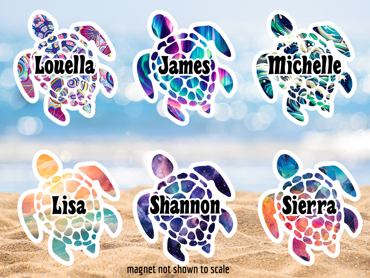 Colorful Personalized Turtle Cruise Door Magnet