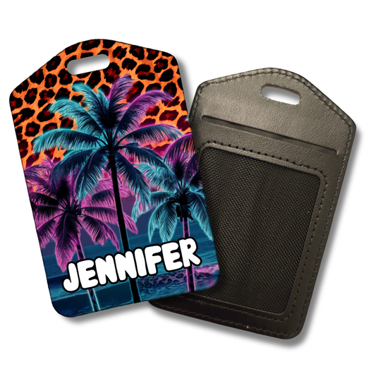 Neon Tropical Luggage Tag