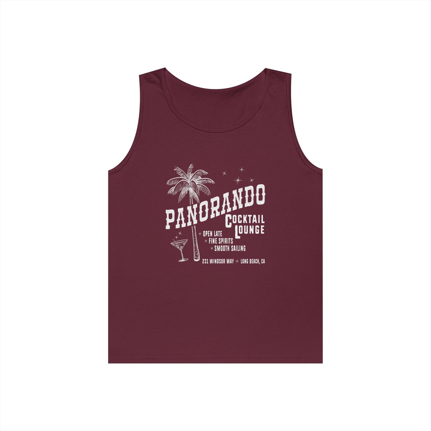Panorando Cocktail Lounge Unisex Heavy Cotton Tank Top