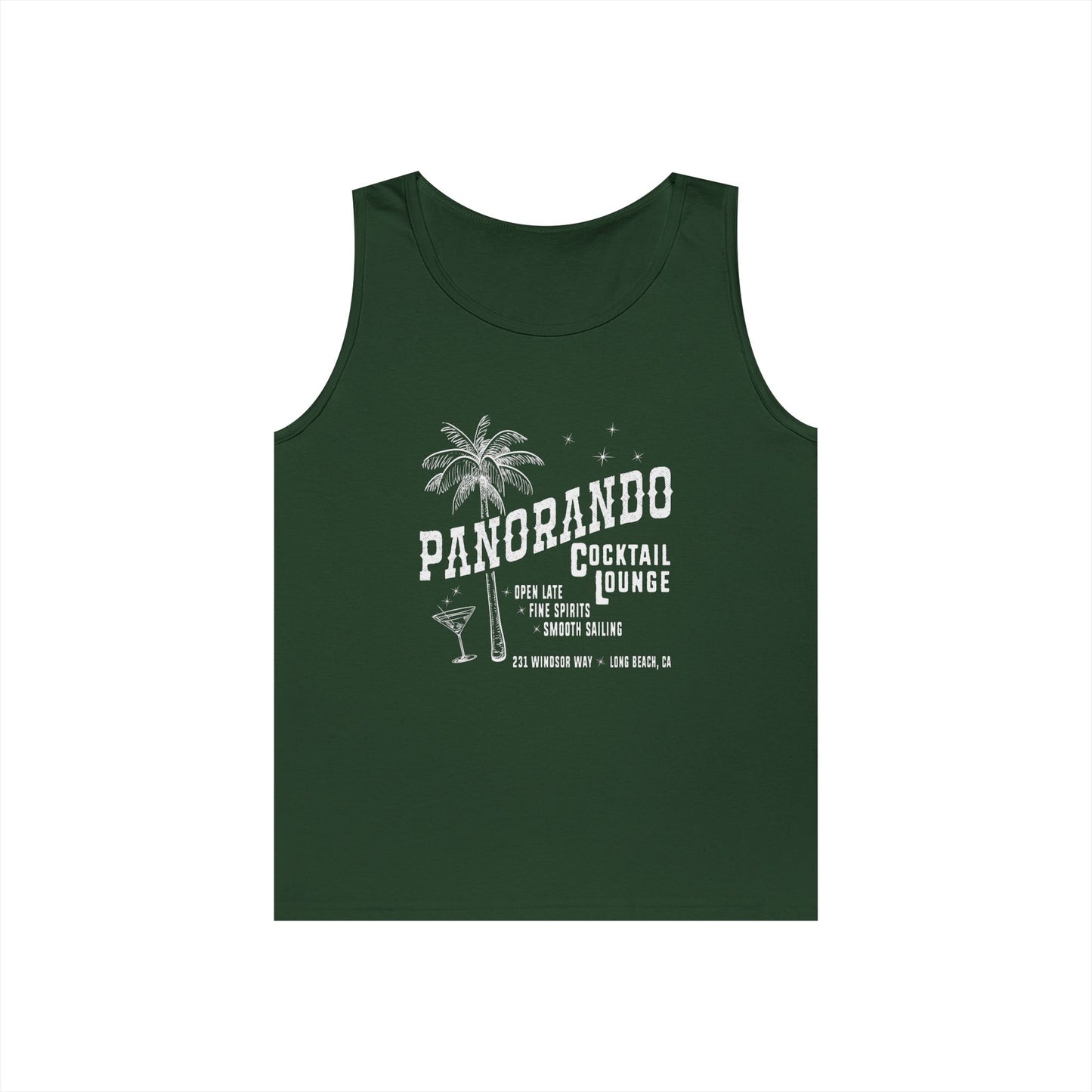 Panorando Cocktail Lounge Unisex Heavy Cotton Tank Top