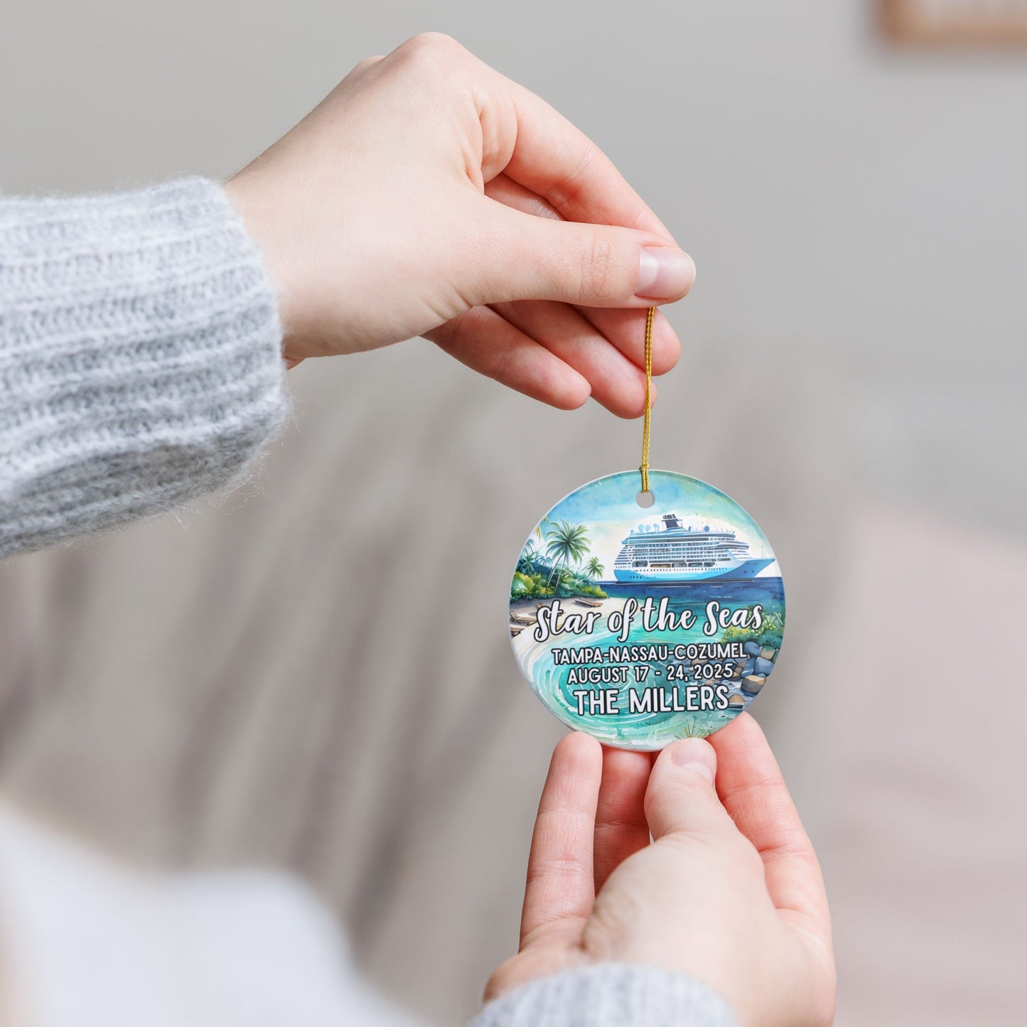 Custom Cruise Ceramic Ornament - Cruise Tropical Vacation Ornament