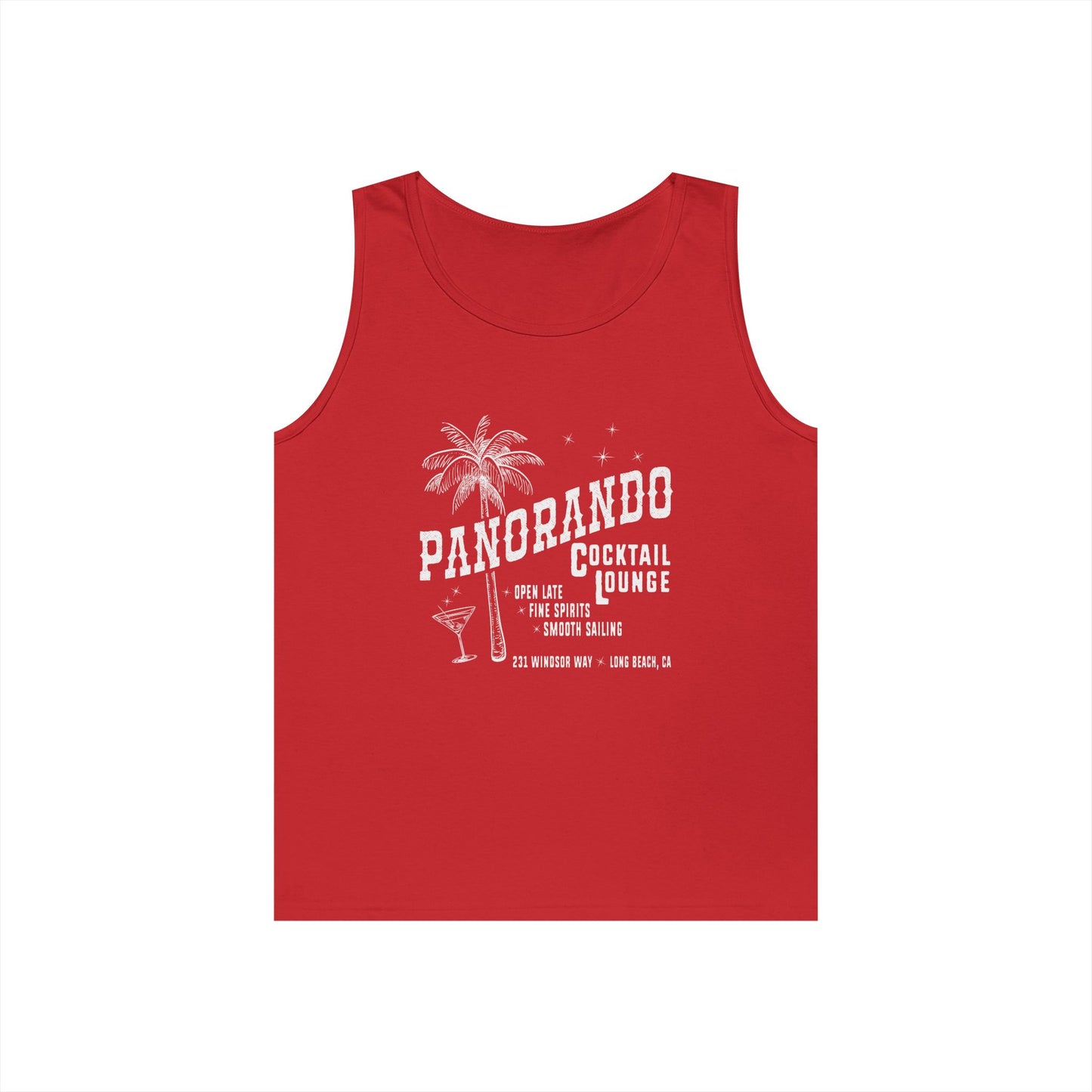 Panorando Cocktail Lounge Unisex Heavy Cotton Tank Top