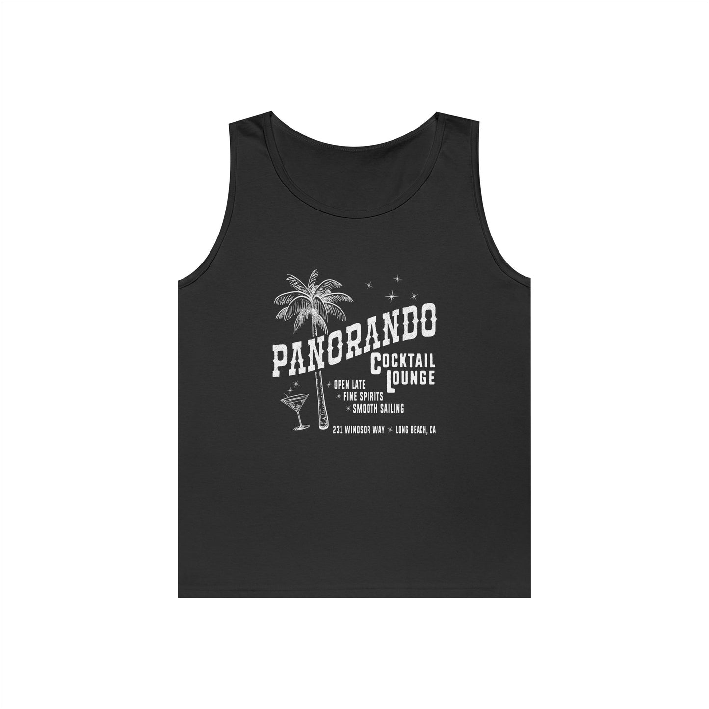 Panorando Cocktail Lounge Unisex Heavy Cotton Tank Top