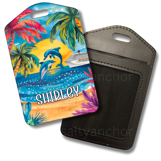 Double Dolphins Luggage Tag