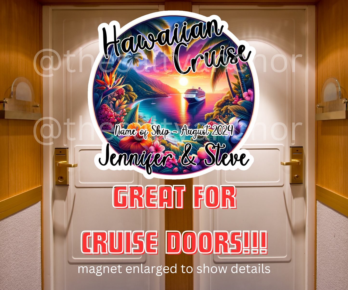 Hawaiian Cruise Door Magnet