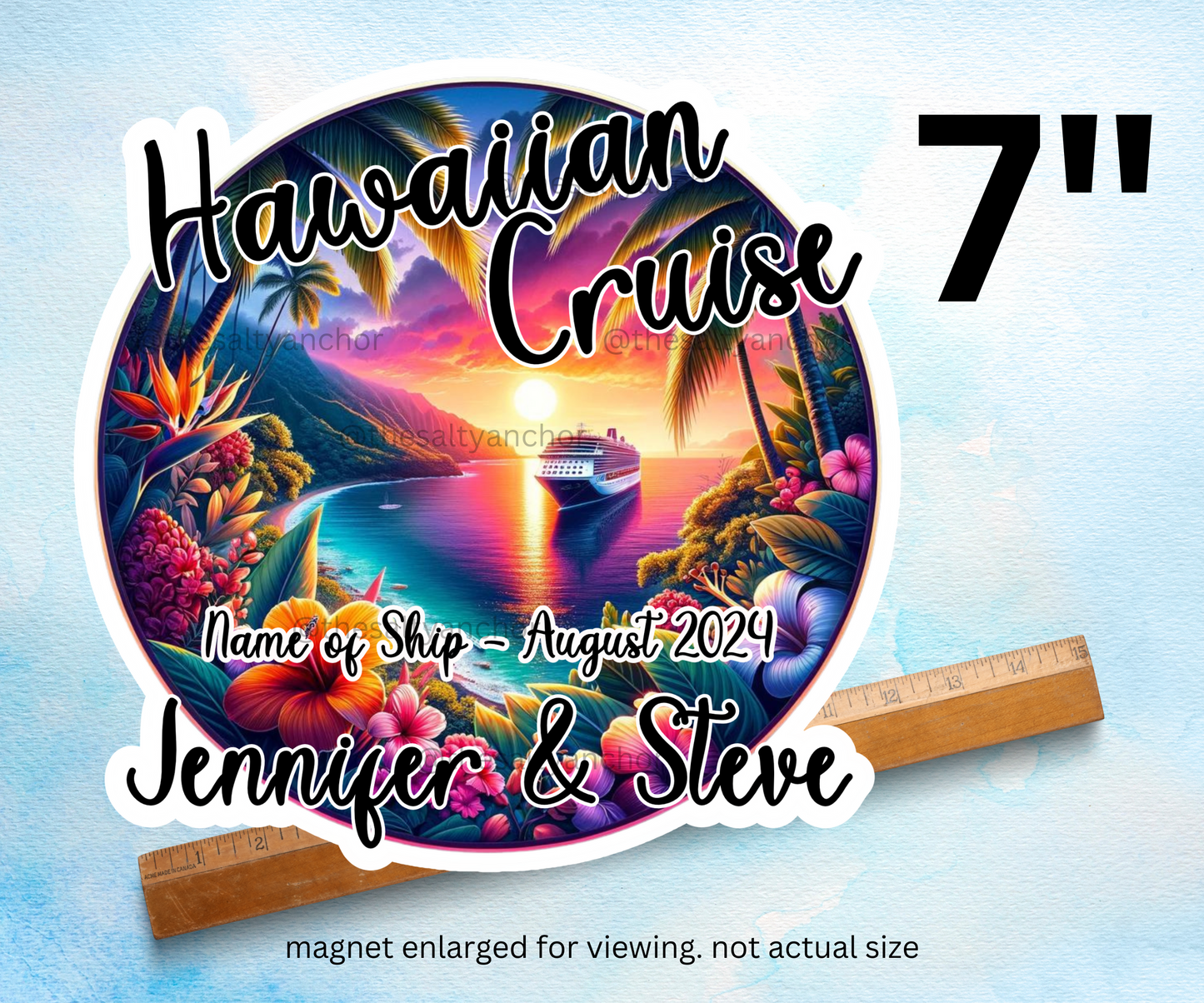 Hawaiian Cruise Door Magnet