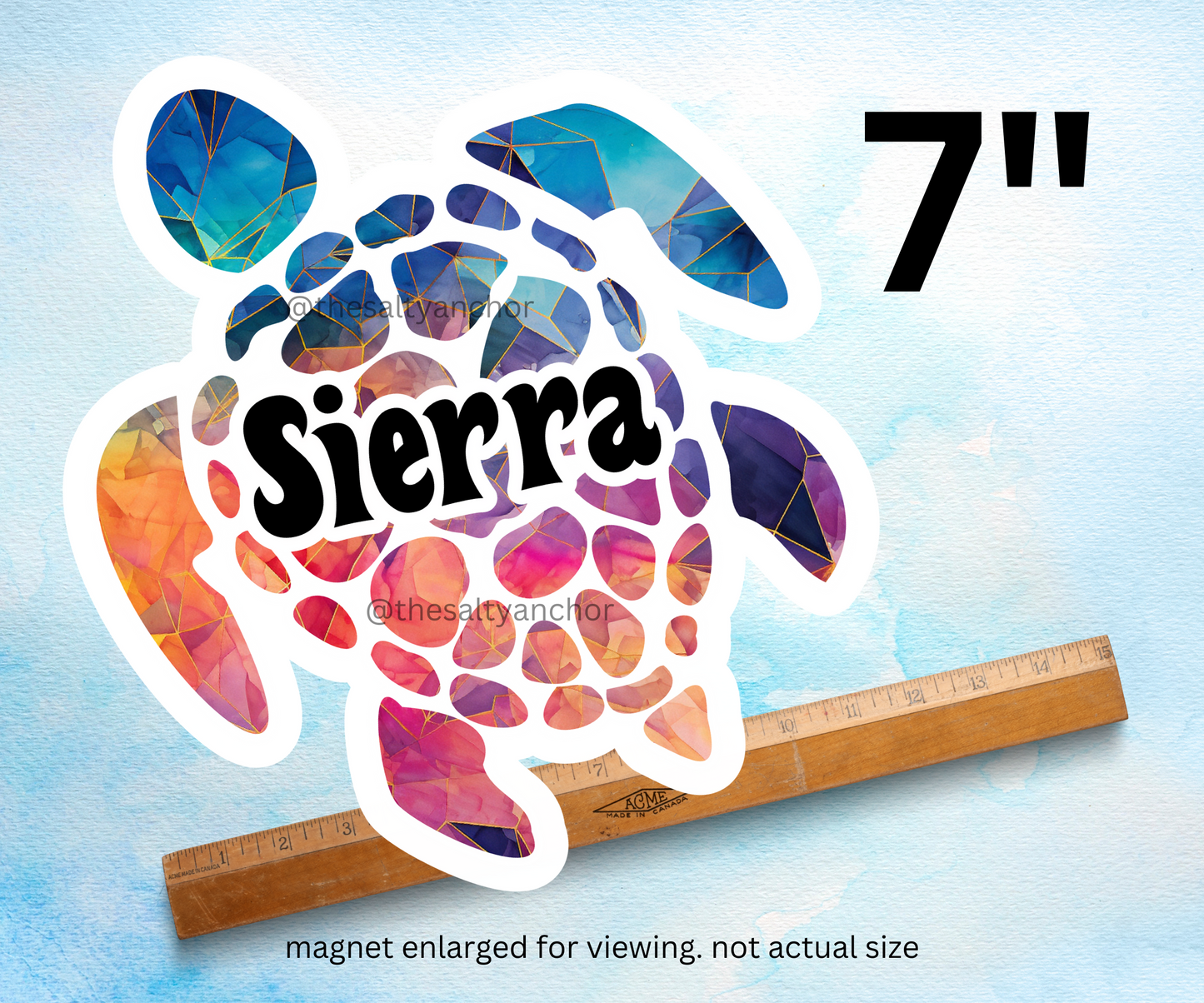 Colorful Personalized Turtle Cruise Door Magnet