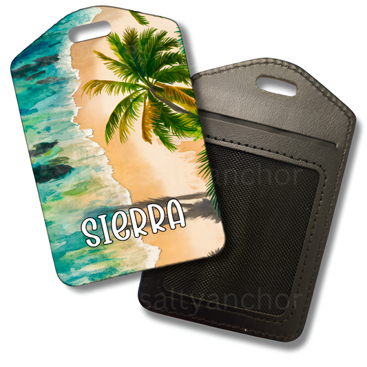 Sandy Beach Luggage Tag
