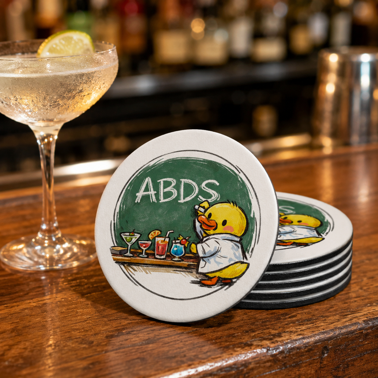 ABDS Teacher Duck Chalkboard Coasters