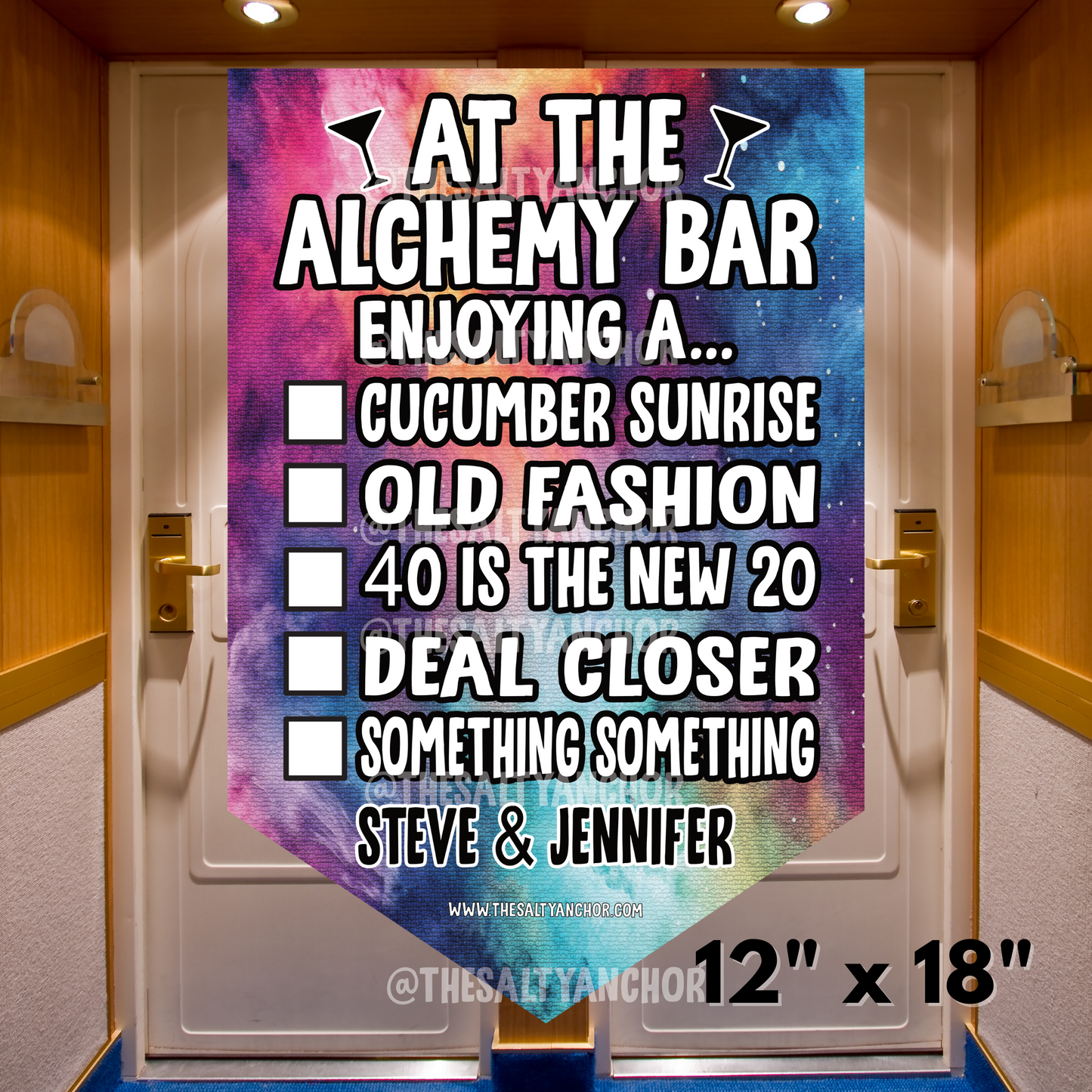 At the Alchemy Bar - Cruise Door Flag