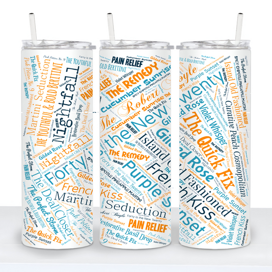 Alchemy Bar Cocktail Word Art Insulated Drink Tumbler 2025
