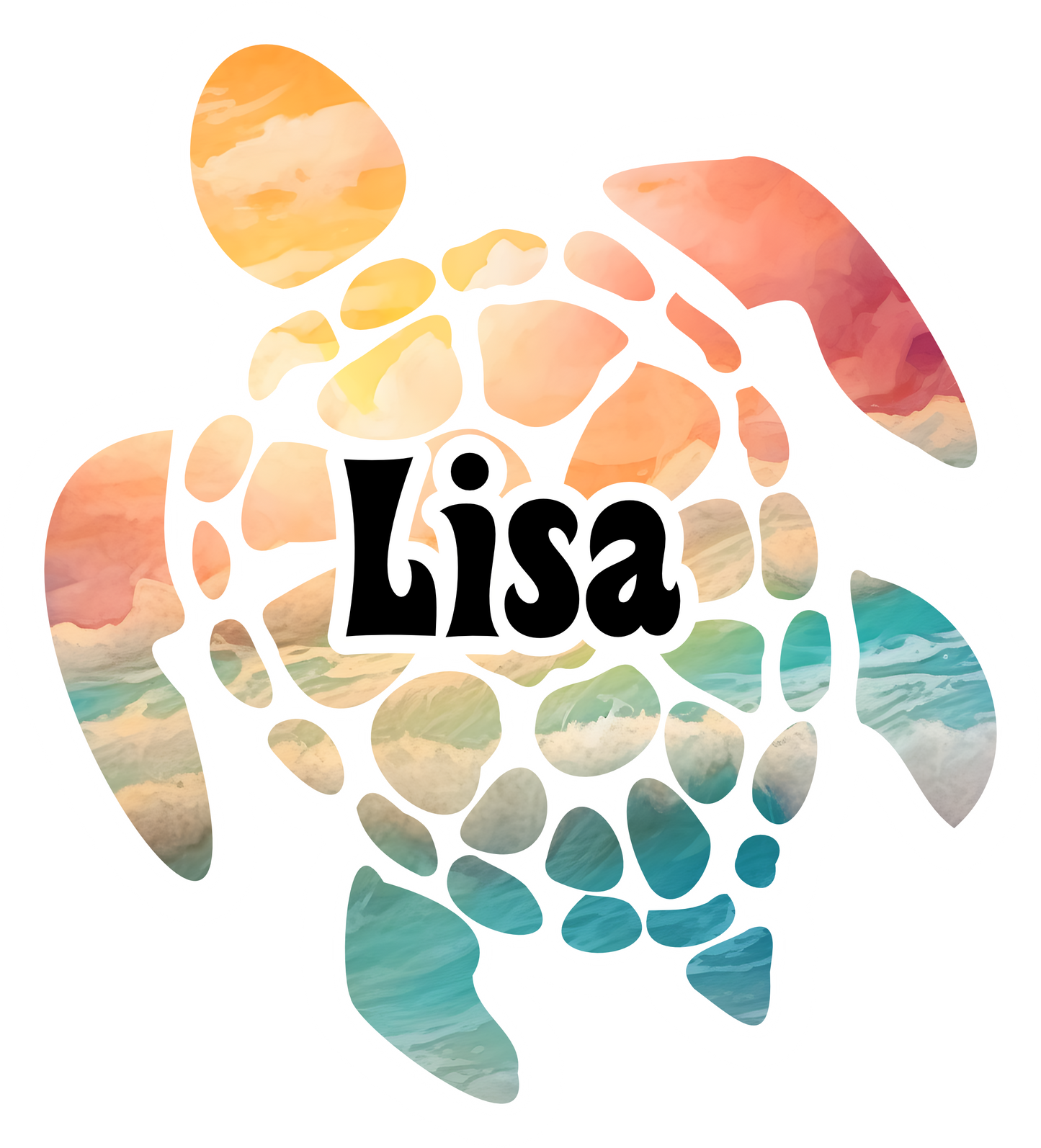 Colorful Personalized Turtle Cruise Door Magnet