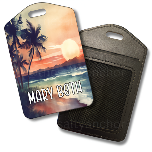 Sunset Tropics Luggage Tag