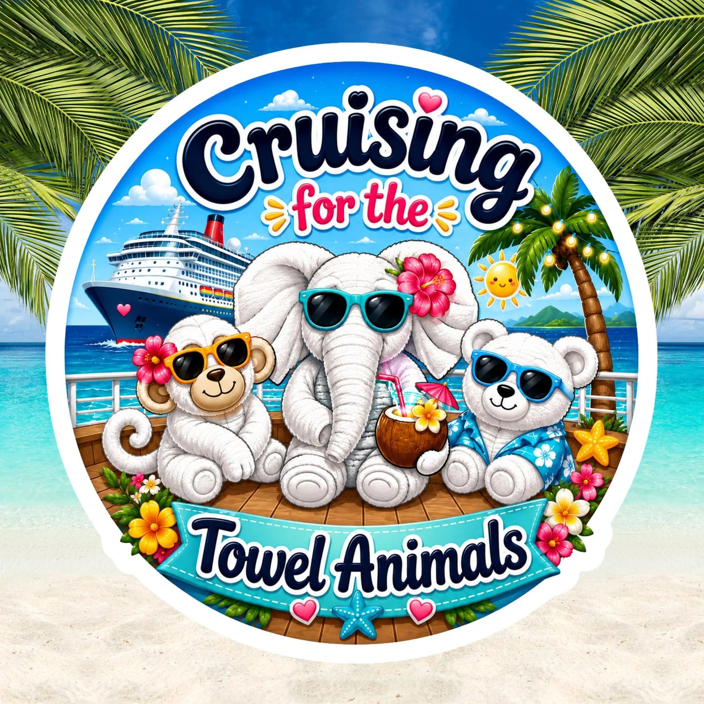 Cruising For The Towel Animals Cruise Door Magnet