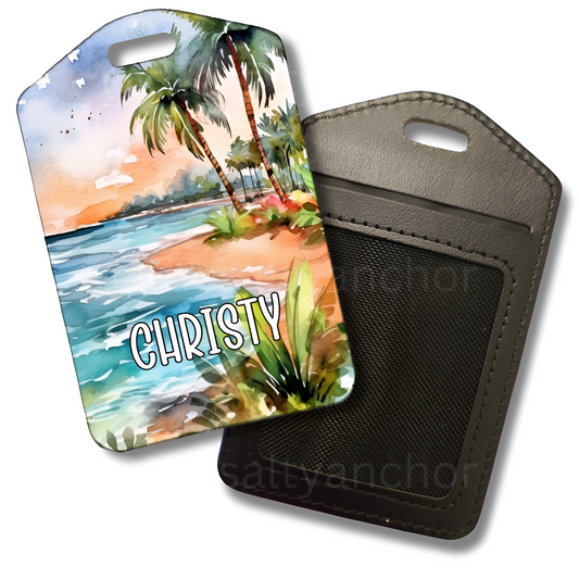 Tropic Watercolor Luggage Tag