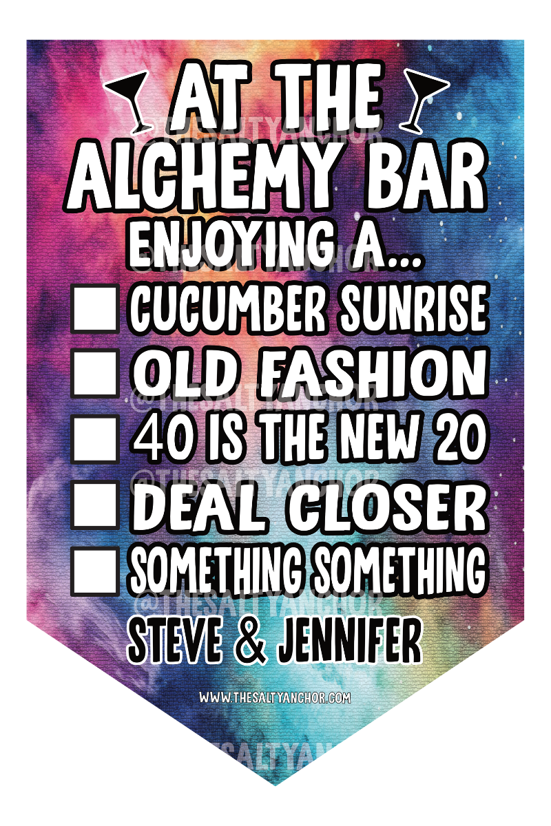 At the Alchemy Bar - Cruise Door Flag
