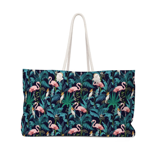 Tropical Flamingos Weekender Bag