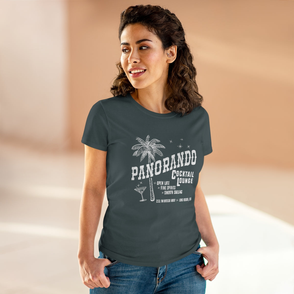 Panorando Cocktail Lounge Women's Midweight Cotton Tee