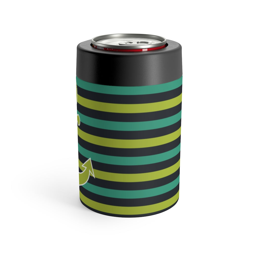 Green Stripes and Anchor Can Holder - The Salty Anchor