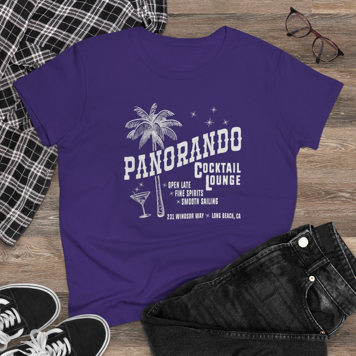 Panorando Cocktail Lounge Women's Midweight Cotton Tee