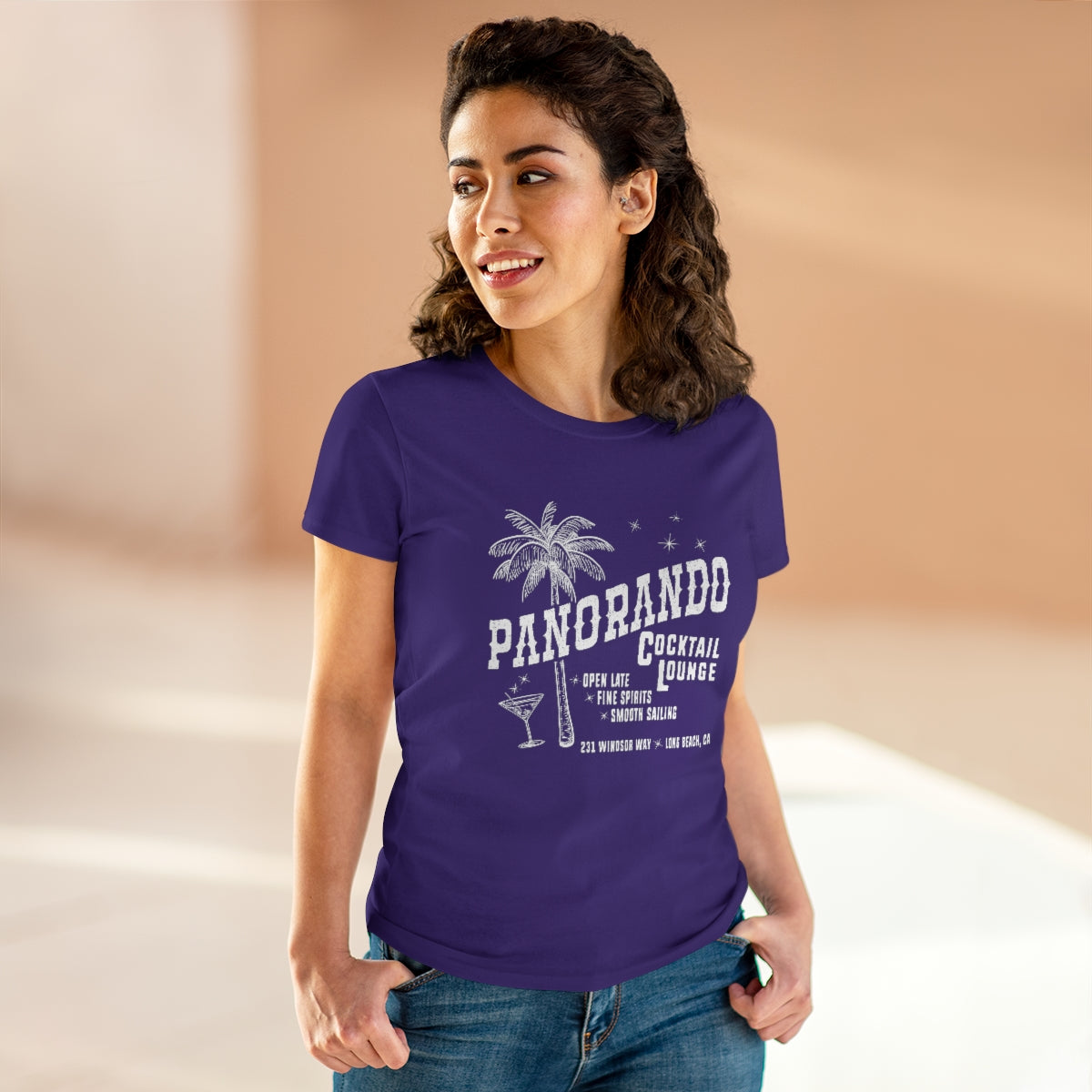 Panorando Cocktail Lounge Women's Midweight Cotton Tee