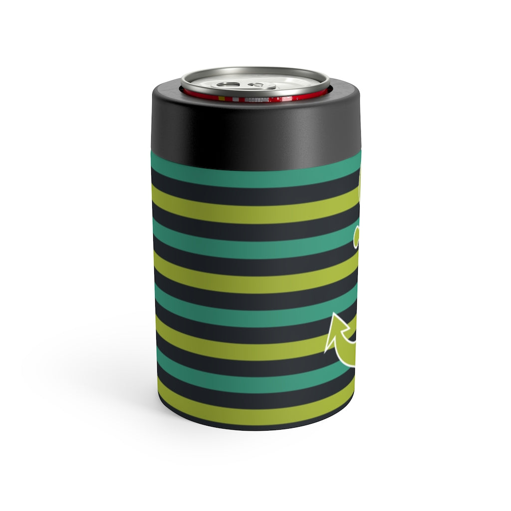 Green Stripes and Anchor Can Holder - The Salty Anchor