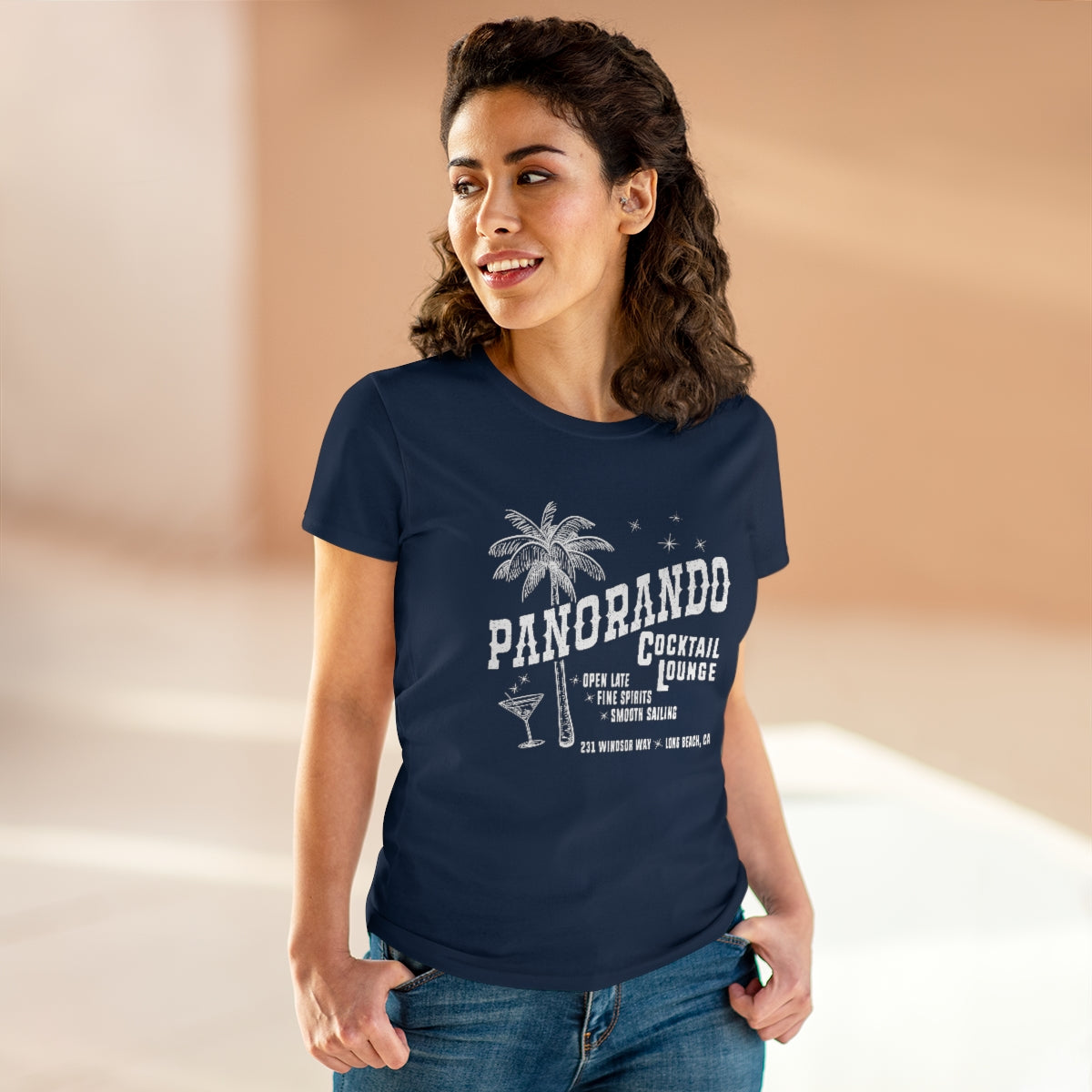 Panorando Cocktail Lounge Women's Midweight Cotton Tee