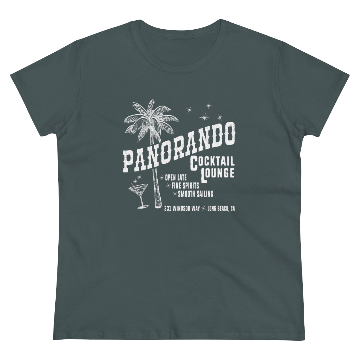 Panorando Cocktail Lounge Women's Midweight Cotton Tee