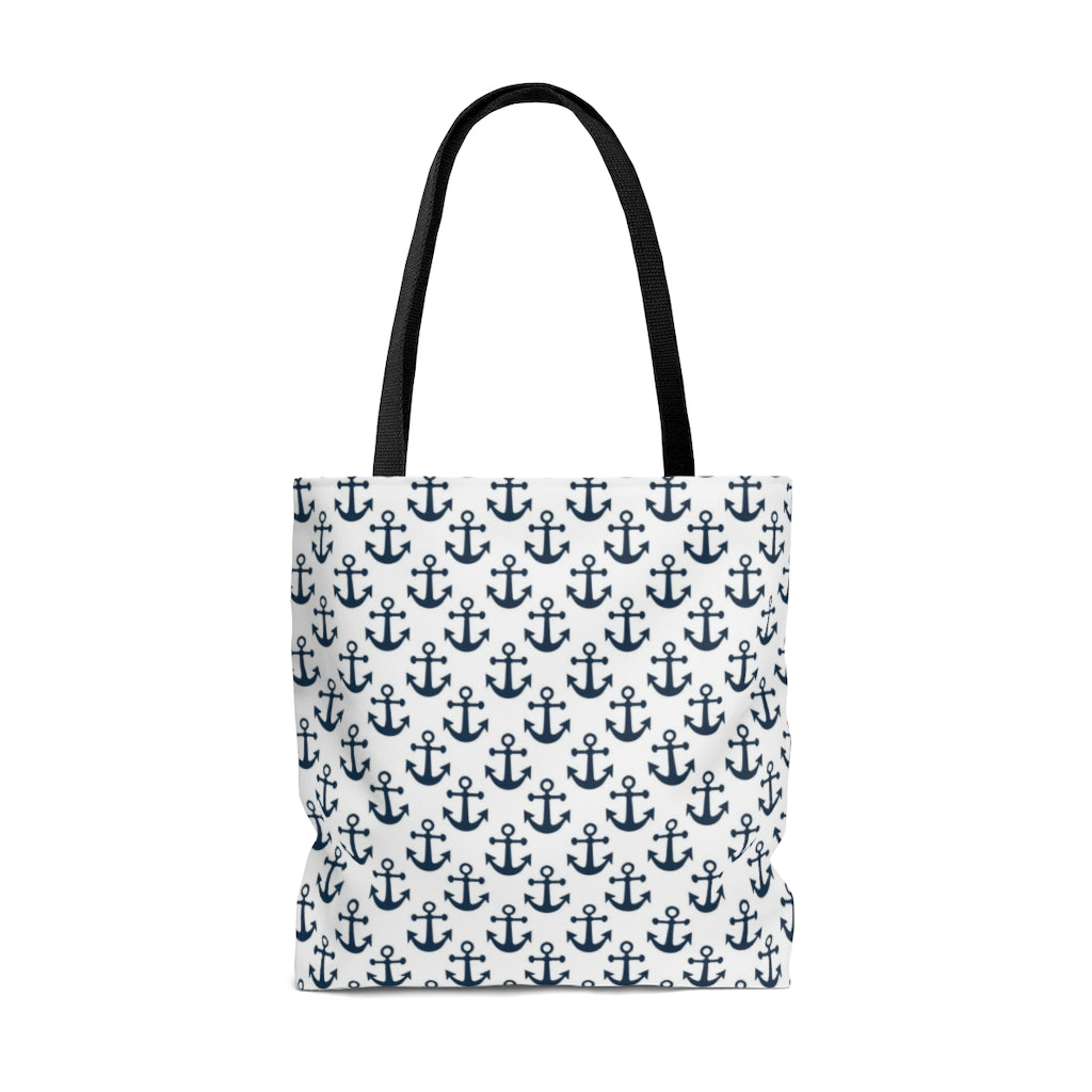 Nautical Anchors & Ship Wheel Tote Bag - The Salty Anchor