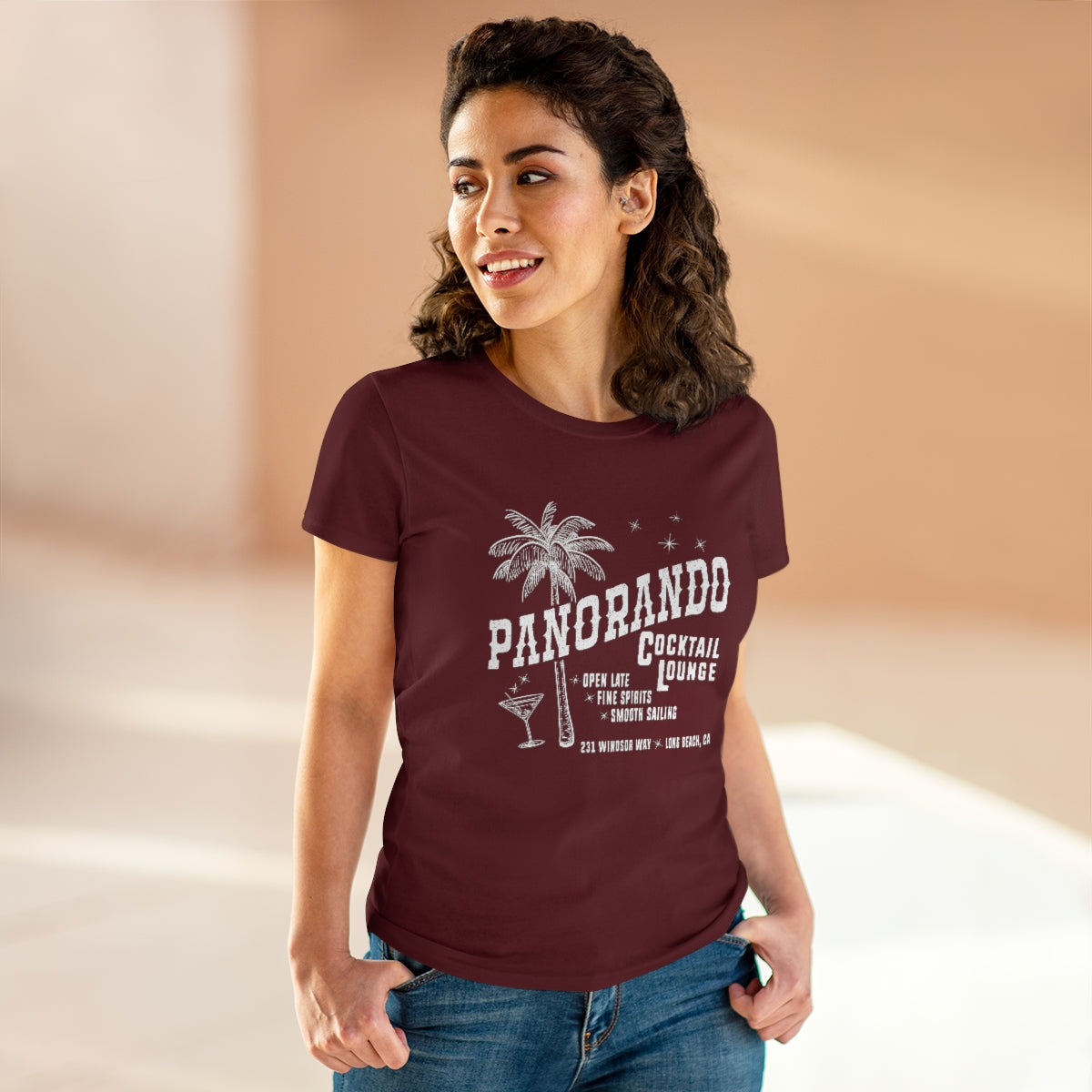 Panorando Cocktail Lounge Women's Midweight Cotton Tee