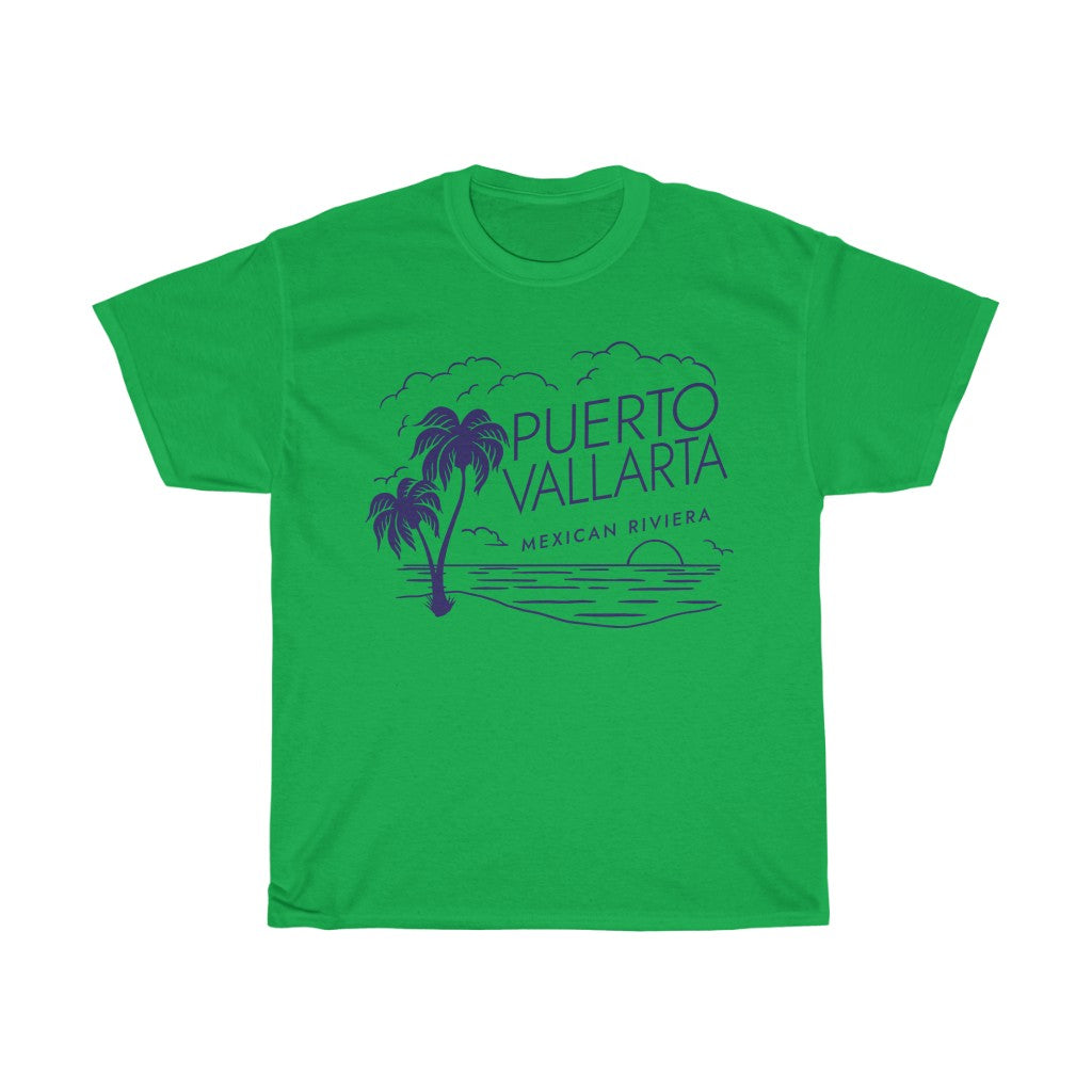 Puerto Vallarta Tropical Sunset Unisex Heavy Cotton Tee - The Salty Anchor