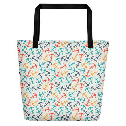 Colorful Anchors Beach Bag - The Salty Anchor