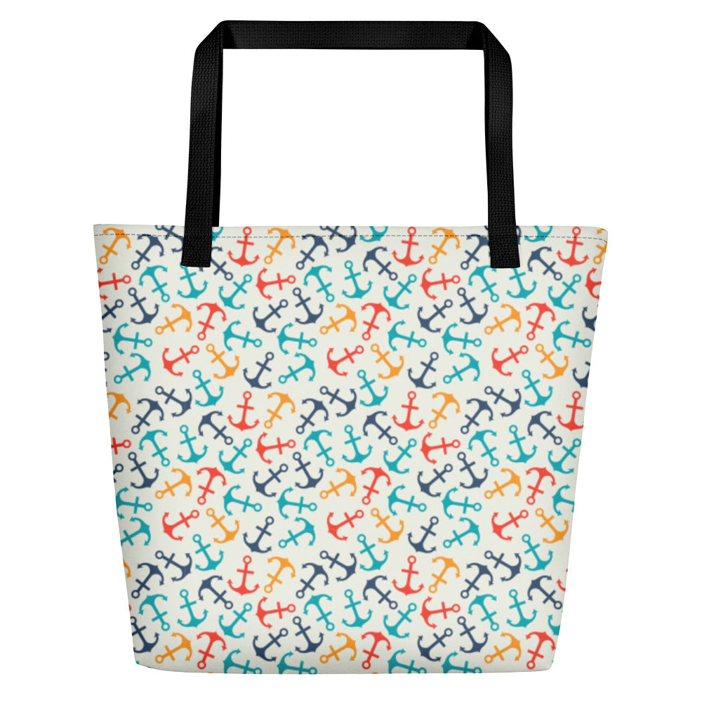 Colorful Anchors Beach Bag - The Salty Anchor