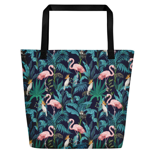 Flamingo Jungle Animals Beach Bag - The Salty Anchor