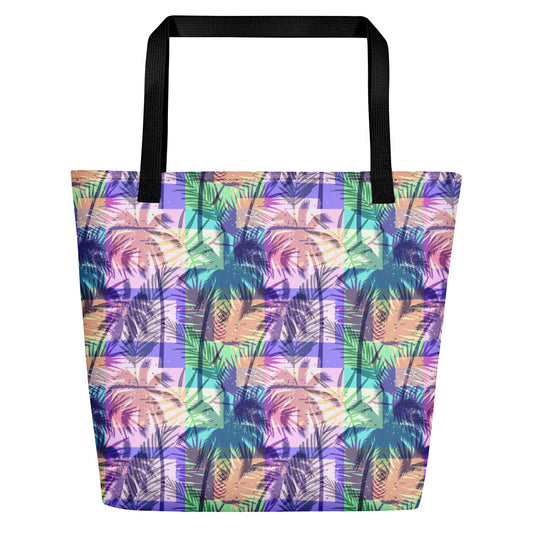Pastel Palms Beach Bag 16x20 - The Salty Anchor