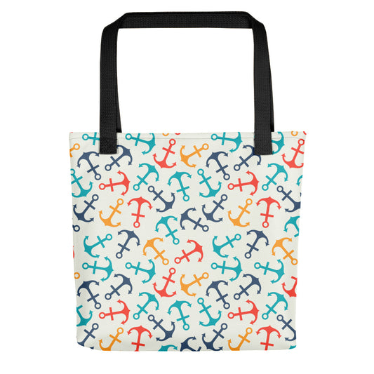 Colorful Anchor Tote bag 15x15 - The Salty Anchor