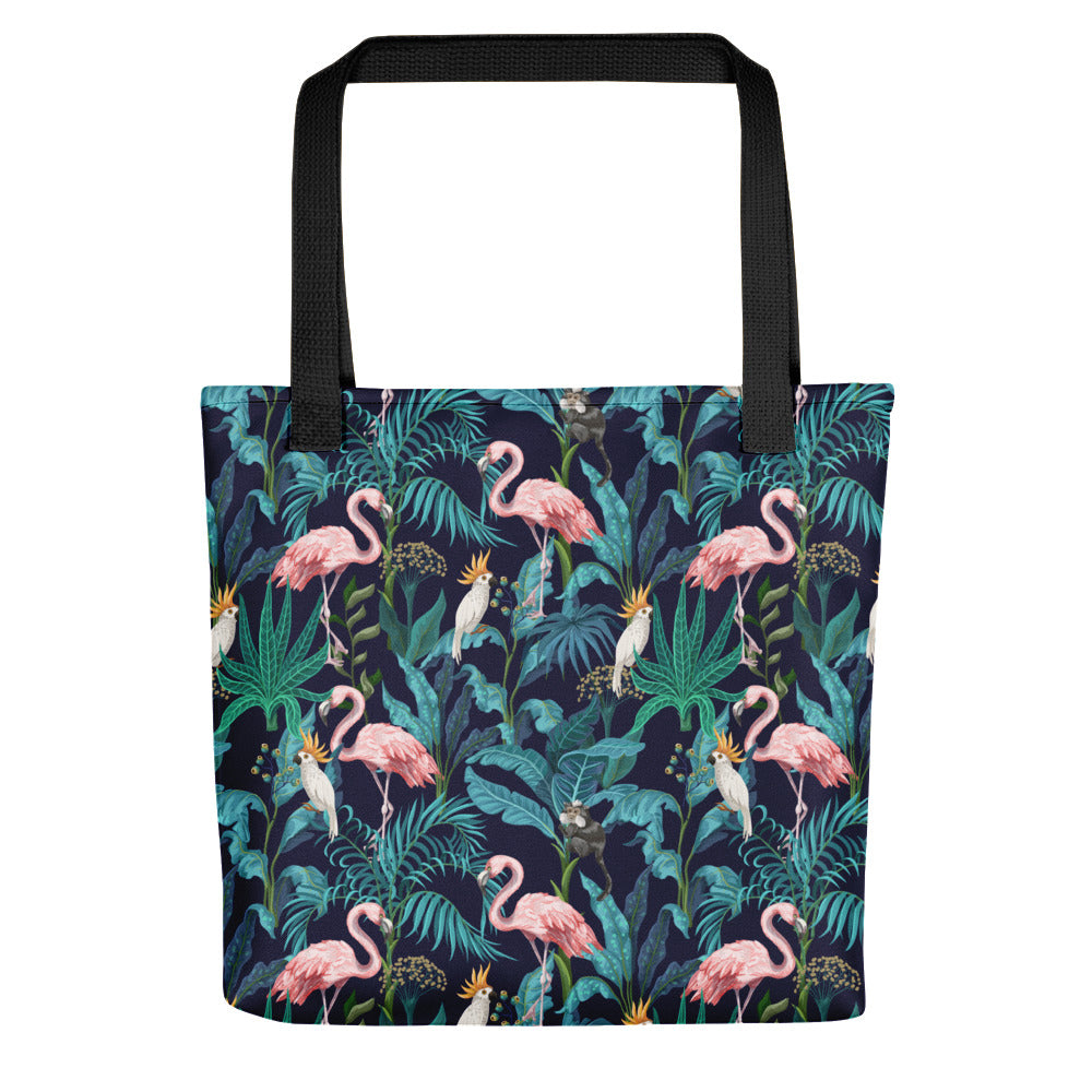 Flamingo Jungle Animals Tote Bag 15x15 - The Salty Anchor