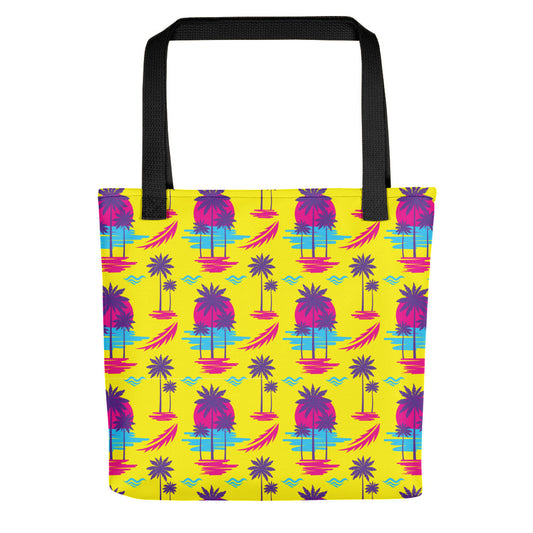 Neon Beach Design Tote Bag 15x15 - The Salty Anchor