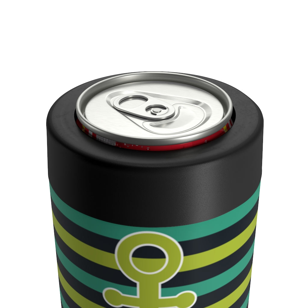 Green Stripes and Anchor Can Holder - The Salty Anchor