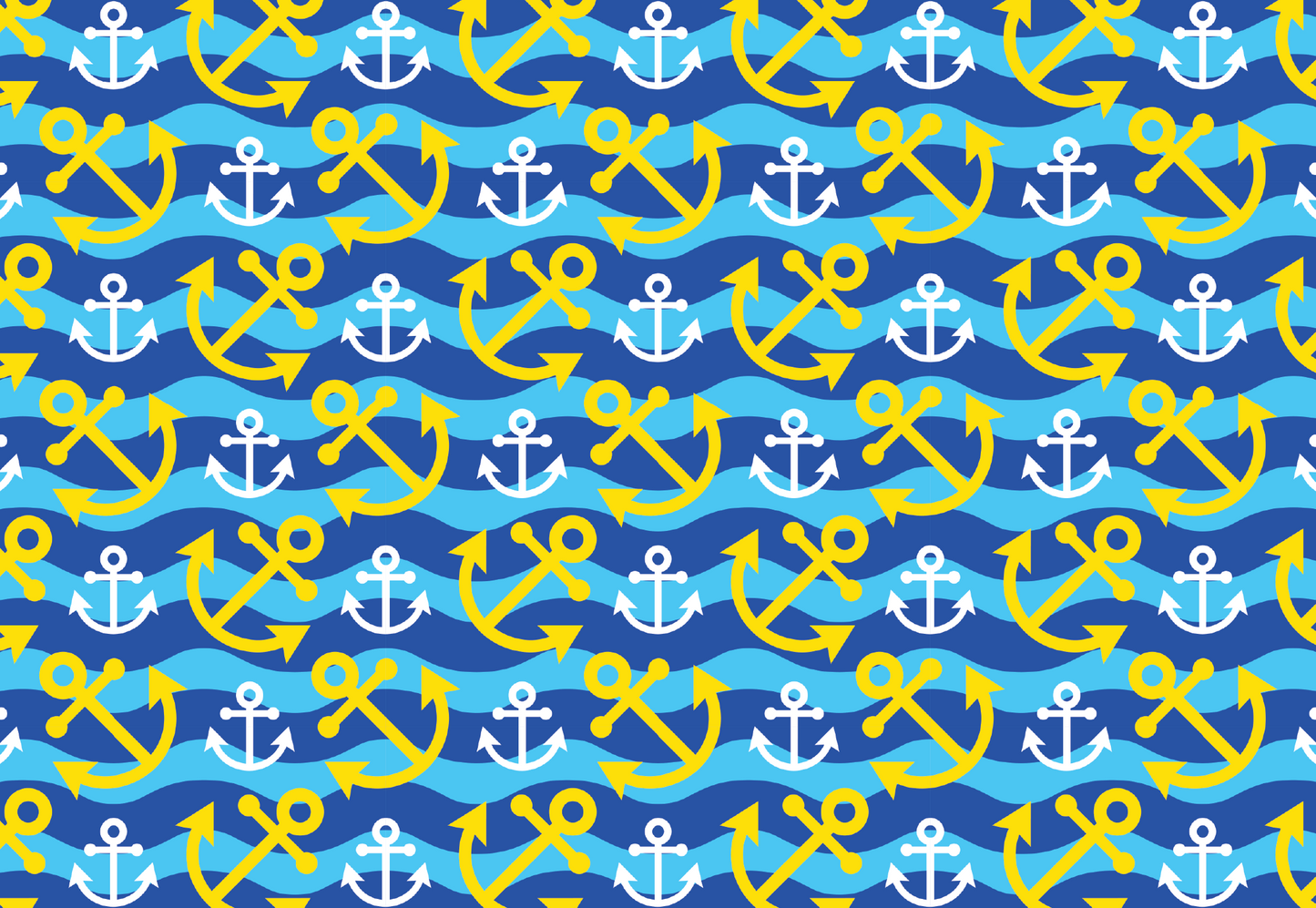 Blue Waves & Yellow Anchors Adult Face Mask - The Salty Anchor