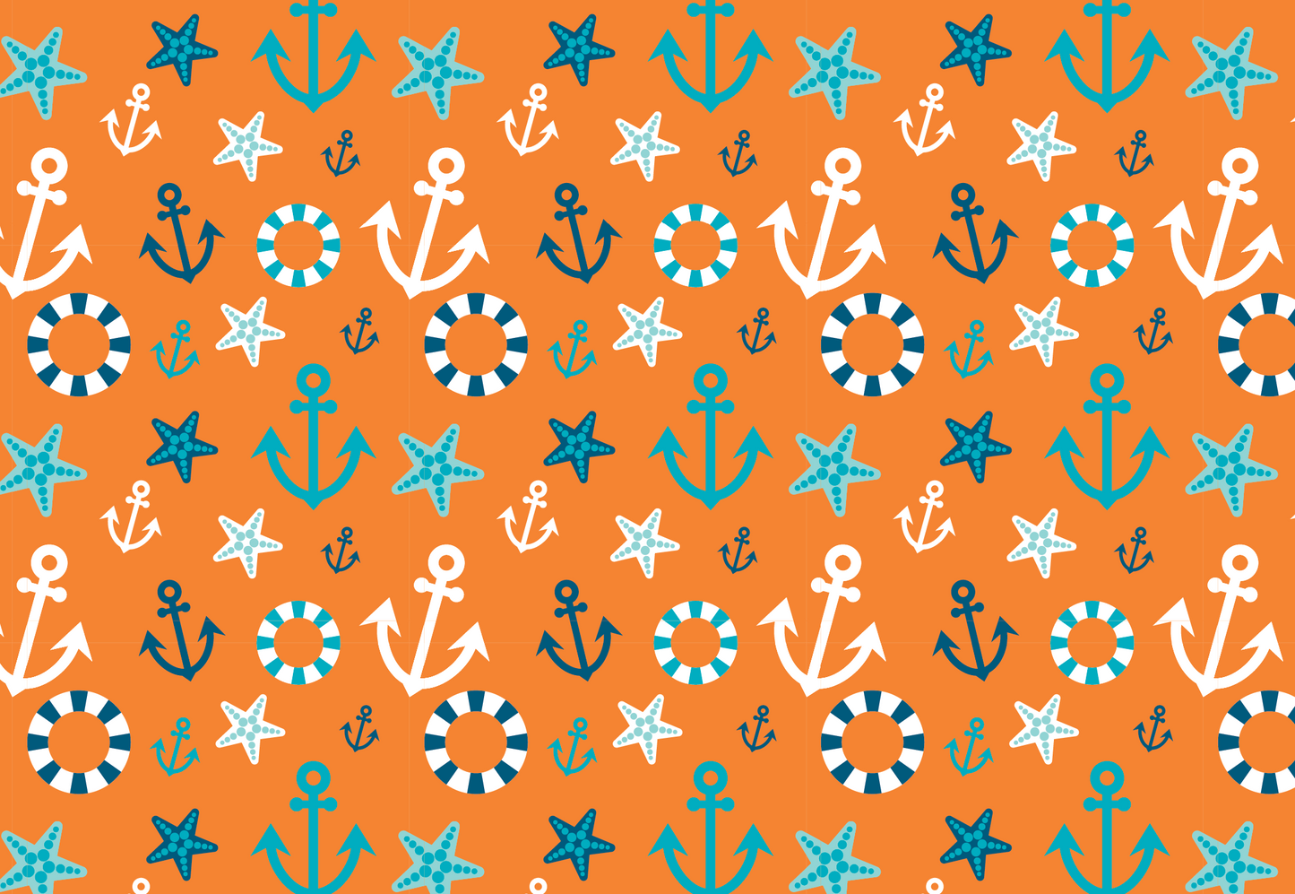 Colorful Orange Anchor Adult Face Mask - The Salty Anchor