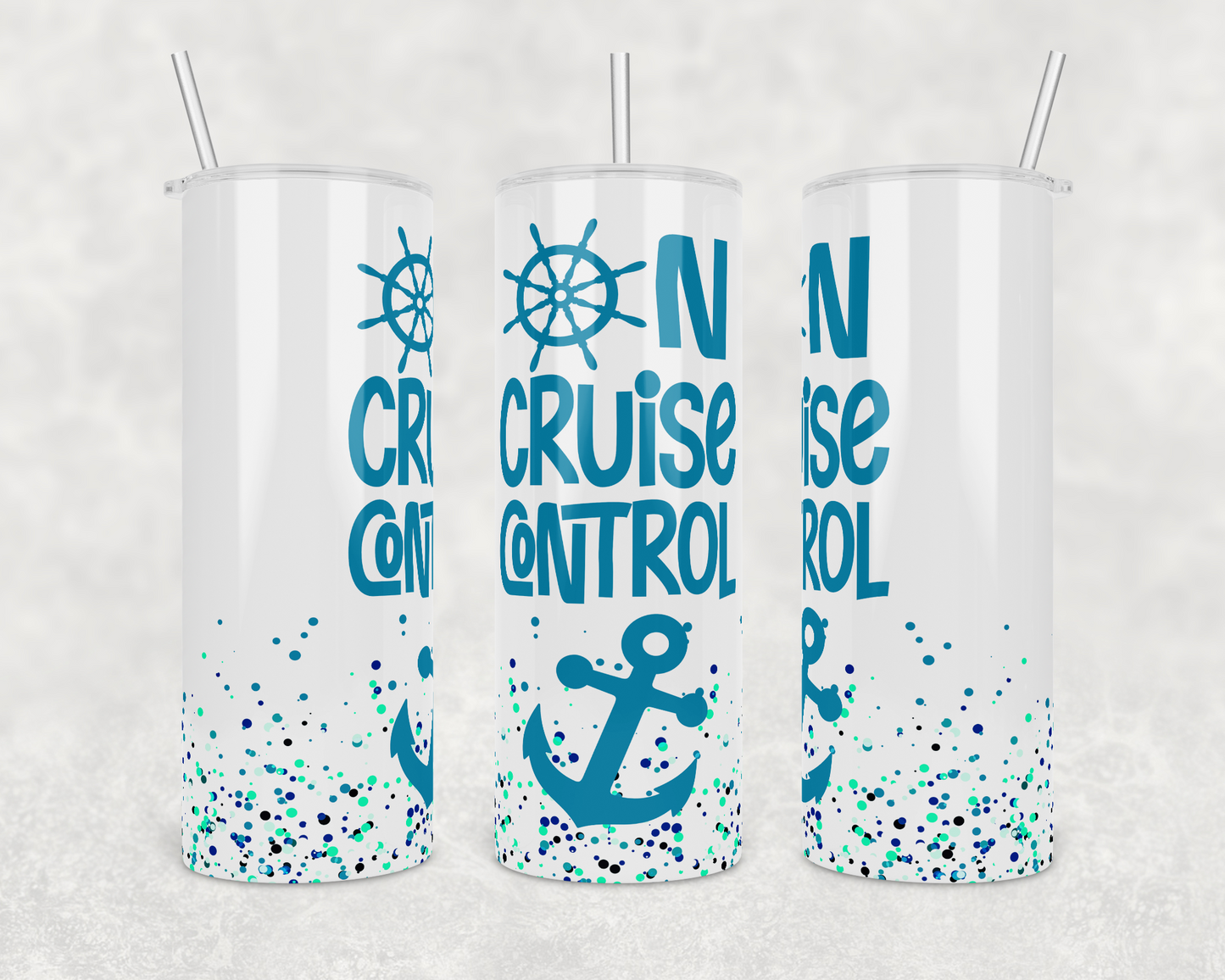 On Cruise Control Anchor Confetti Insulated Drink Tumbler - The Salty Anchor