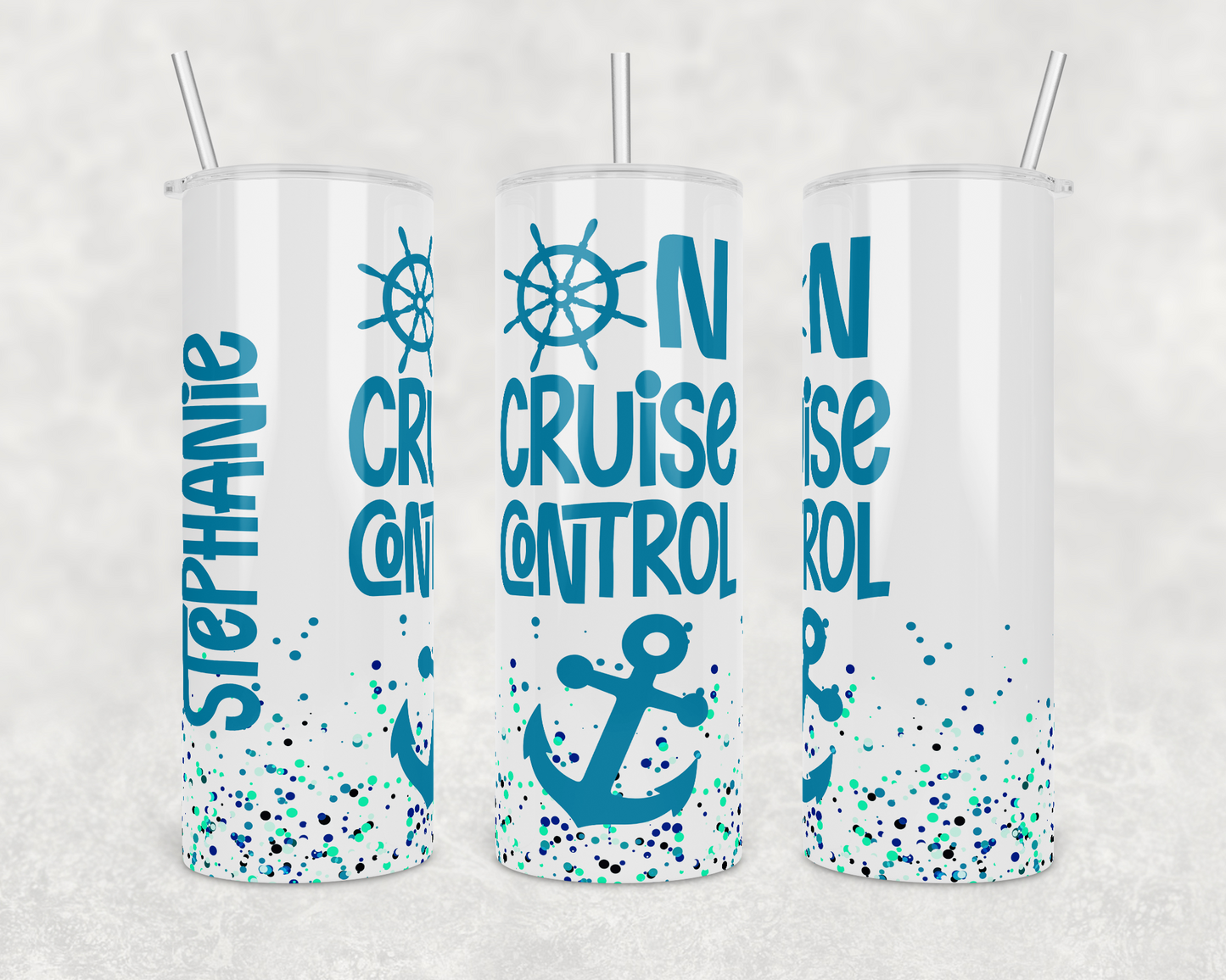 On Cruise Control Anchor Confetti Insulated Drink Tumbler - The Salty Anchor