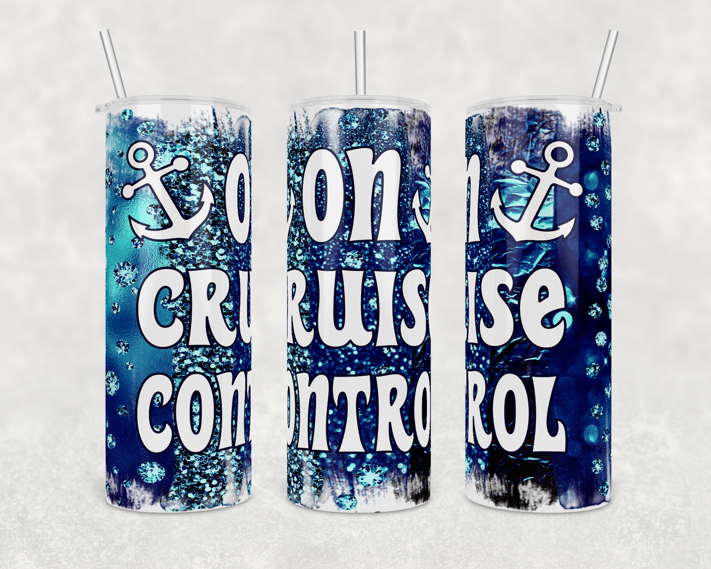 On Cruise Control Anchor Navy Blue Insulated Drink Tumbler - The Salty Anchor